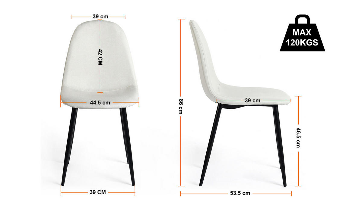ESSZIMMER SET aus ausziehbarem Tisch und 4 Stühlen – Schwarz und Beige - Beige/Schwarz, Holzwerkstoff/Metall (80/75/160cm) - Urban Meuble
