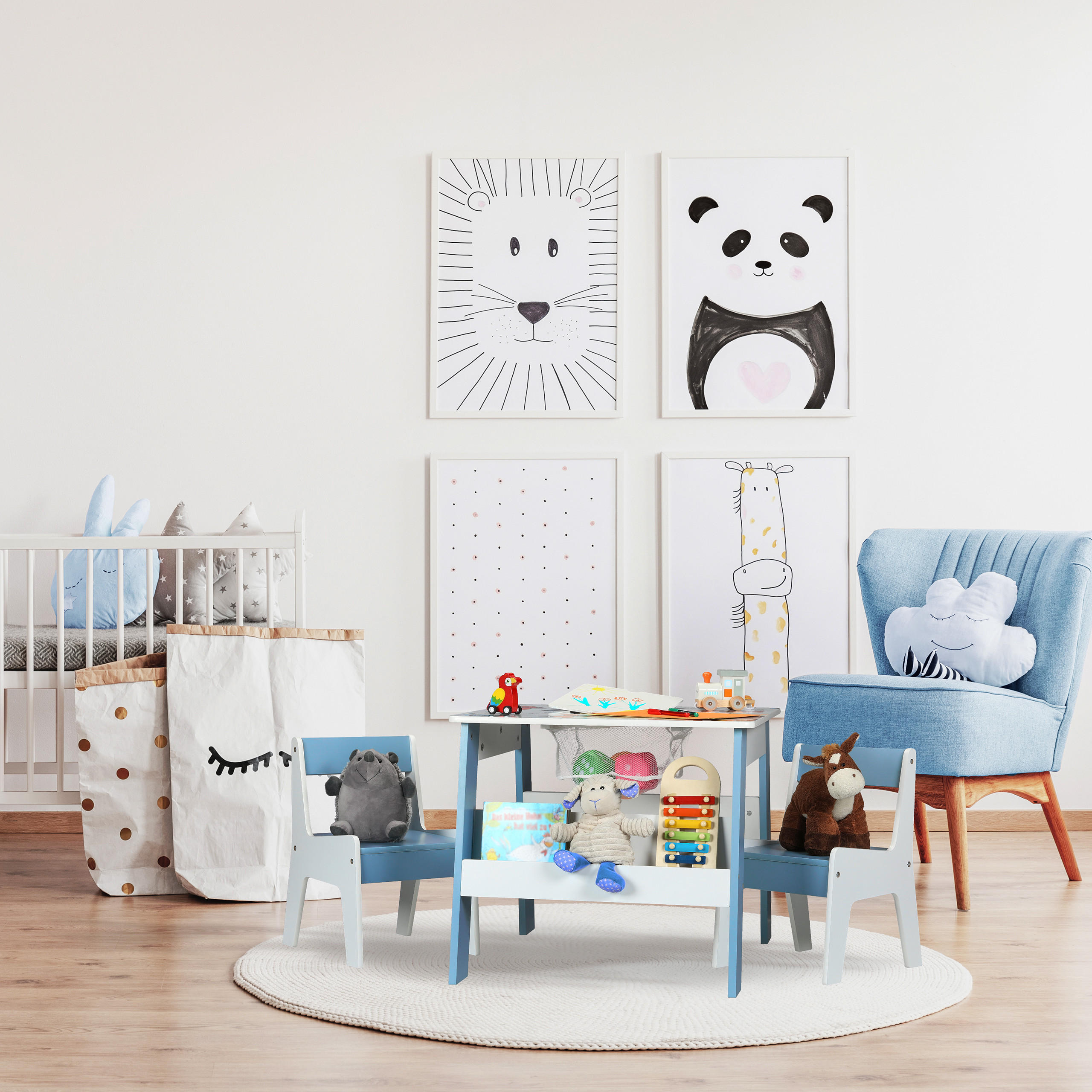 KINDERSITZGRUPPE - Multicolor, Holzwerkstoff (60/51/60cm) - Relaxdays
