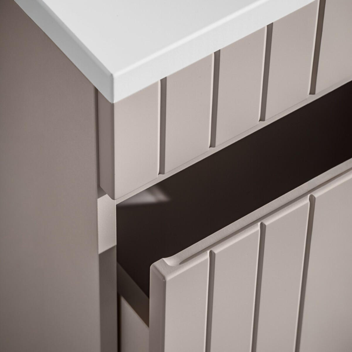 BADMÖBEL-SET 6 Teile - Iconic Cashmere I in Kaschmir/Matt - Kaschmir, Holz (100/160/45cm)