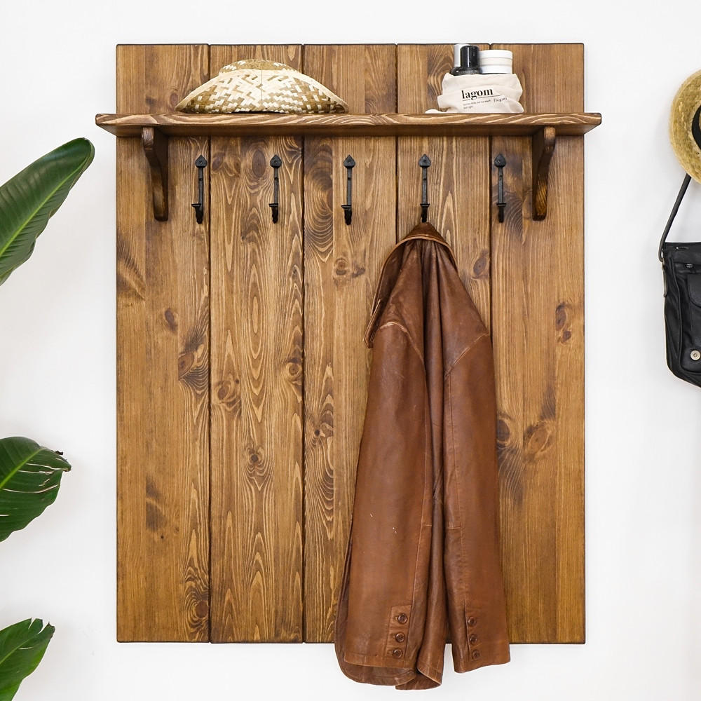 GARDEROBENPANEEL aus Massivholz Rustyk - Dunkelbraun, Holz (100/128/20cm) - Seart