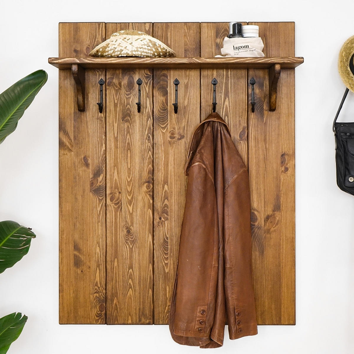 GARDEROBENPANEEL aus Massivholz Rustyk - Dunkelbraun, Holz (100/128/20cm) - Seart