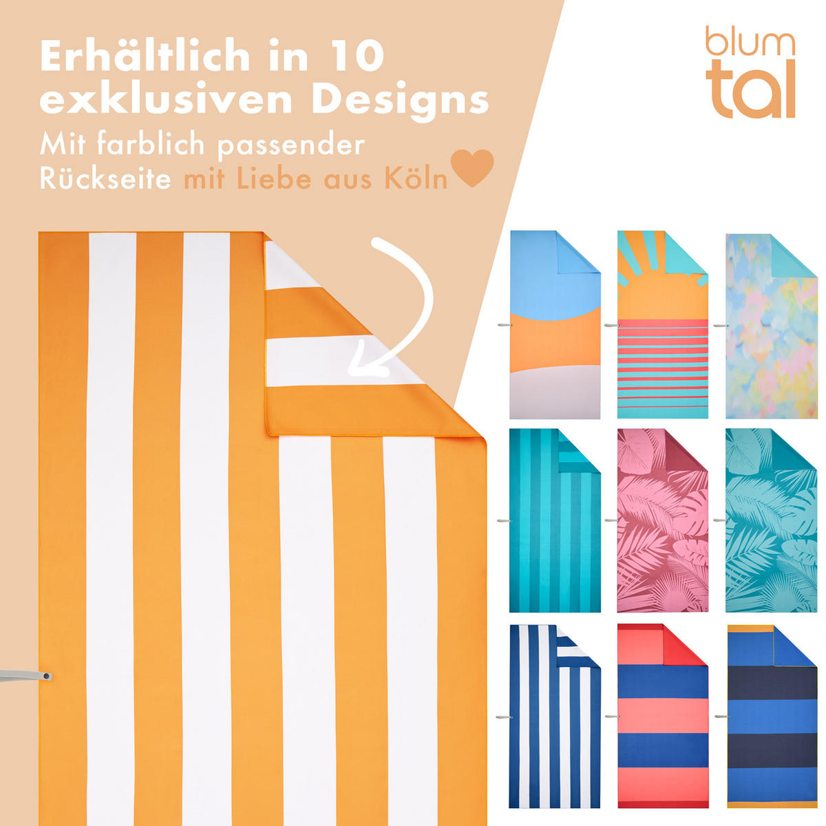 STRANDTUCH Thor 90/180 cm, Gelbe Streifen - Gelb/Weiß, Textil (90/180cm) - Blumtal