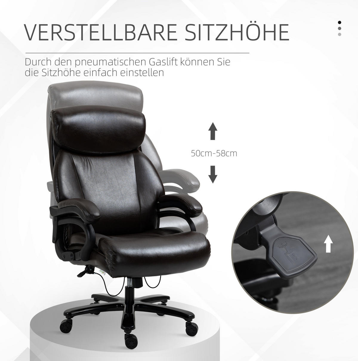 DREHSTUHL 72/83/114-122 cm, höhenverstellbar, gepolstert, Braun - Braun, Kunststoff (83/122/72cm) - Redom