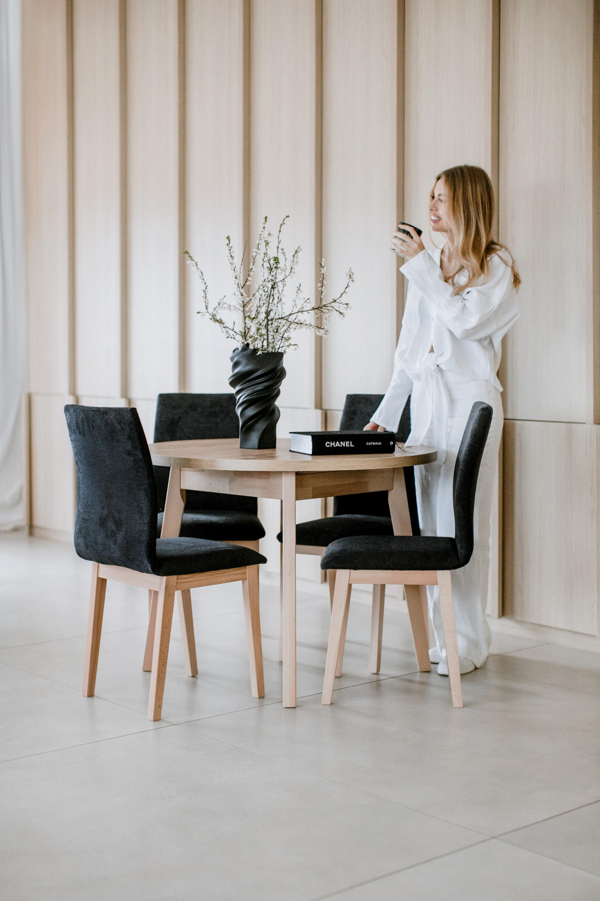 ESSTISCH Oslo 3 L - Weiß/Eiche Artisan, Holz (100/100/75cm) - Leaf Design