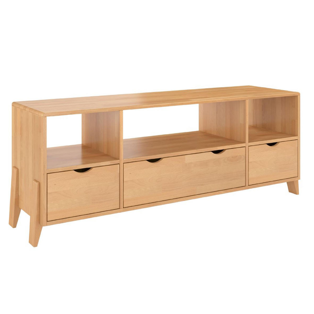 MASSIVHOLZ-TV-SCHRANK Gdynia, Buche - lackiert, Naturfarben - Buchefarben, Holz/Buchenholz (160/60.4/45cm) - Visby