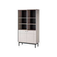 REGAL Panda Beige, Schwarze Beine, Bücherregal - Beige/Schwarz, Holzwerkstoff (104/184/39cm) - Bettso