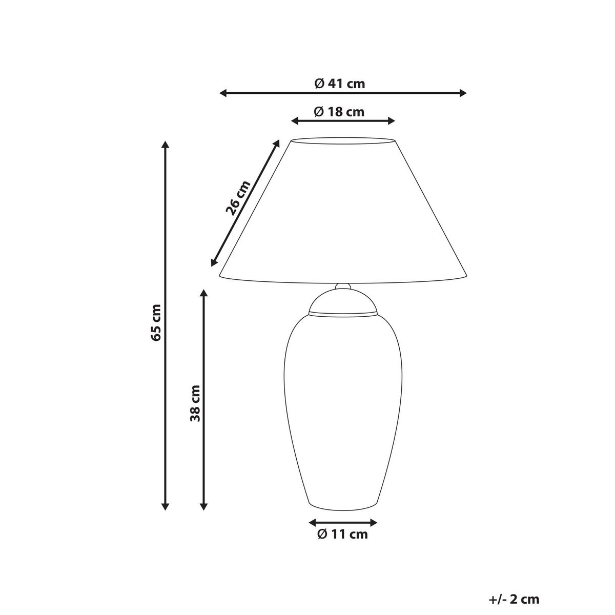 TISCHLAMPE Weiß Verusa - Blau/Rot, Keramik (41/41/65cm) - Beliani