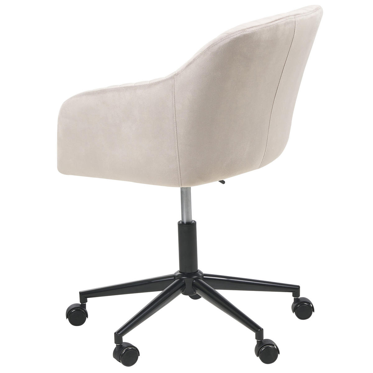 BÜROSTUHL Samtstoff Taupe Venice - Beige/Schwarz, Textil (64/89/64cm) - Beliani
