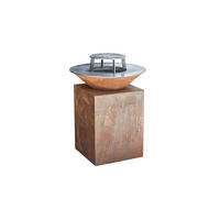 FEUERSCHALE mit Grillring FUEGO Corten Ø 85 cm Grillfläche 105 kg aus Cortenstahl - Kupferfarben, Metall (60/114.5/78.5cm) - The Favilla