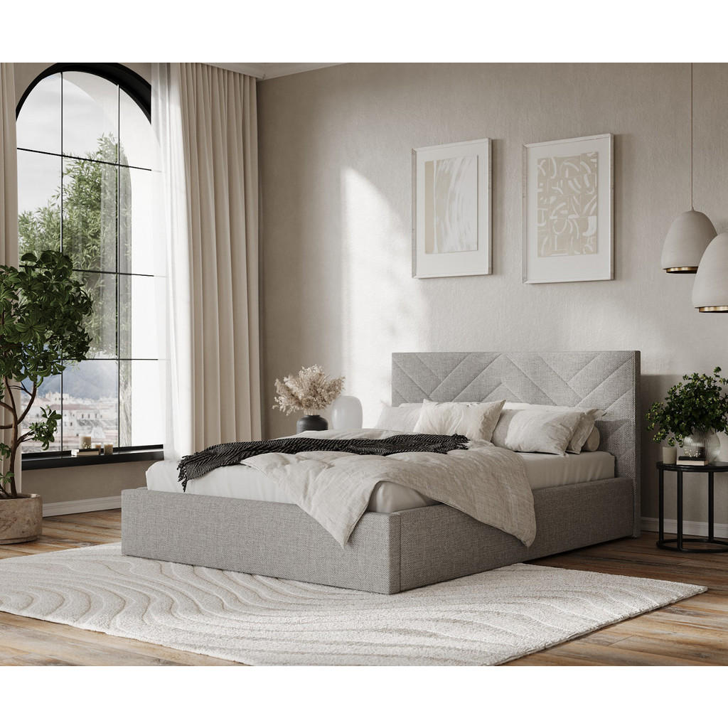 Thumbnail - AltaBeds Polsterbett, Hellgrau, Textil, Buche, Kiefer, 160x200 cm, Oeko-Tex® Standard 100, Handmade in Europe, Reach, Sc...