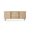 SIDEBOARD CARA 196x40,2x81,8 cm mit 3 Schubladen und 2 Türen Eichefarben - Braun, Holzwerkstoff (196/81.8/40.2cm) - MASSENO