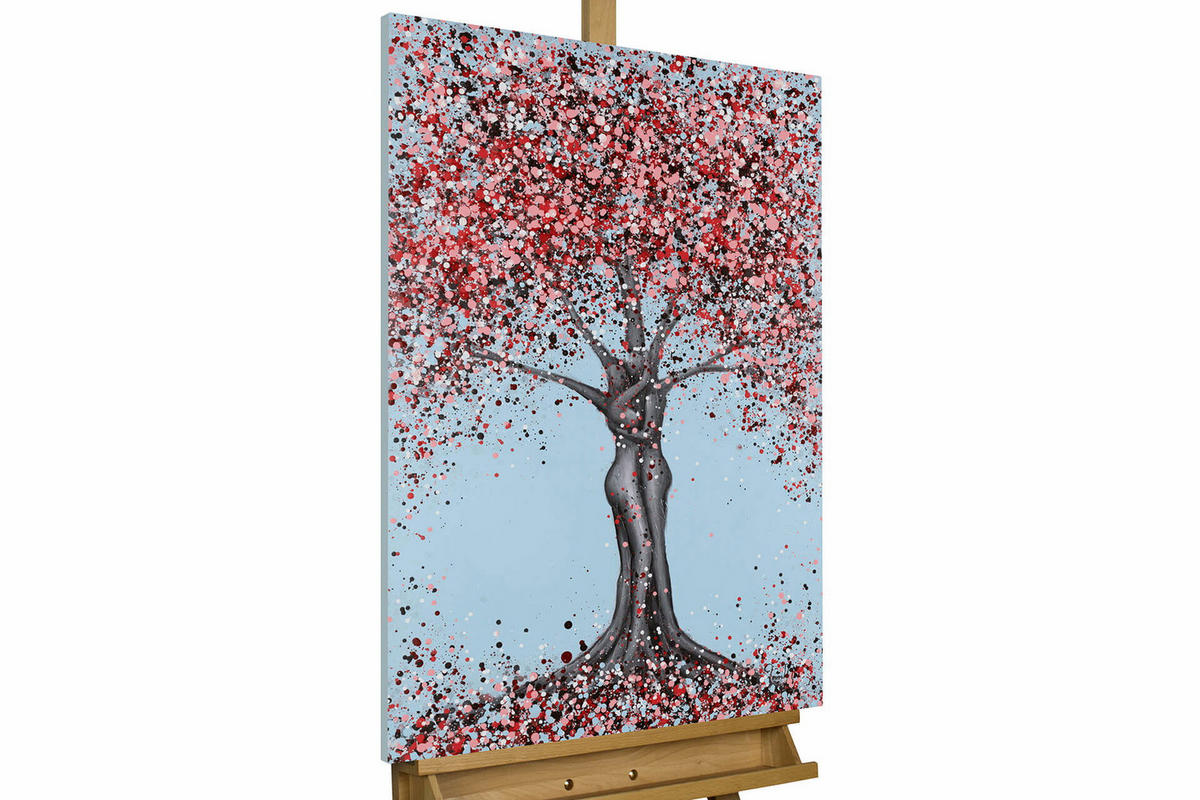 ACRYLBILD HANDGEMALT 60/90 cm - Blau/Pink, Holz/Textil (1.3/90cm) - KUNSTLOFT