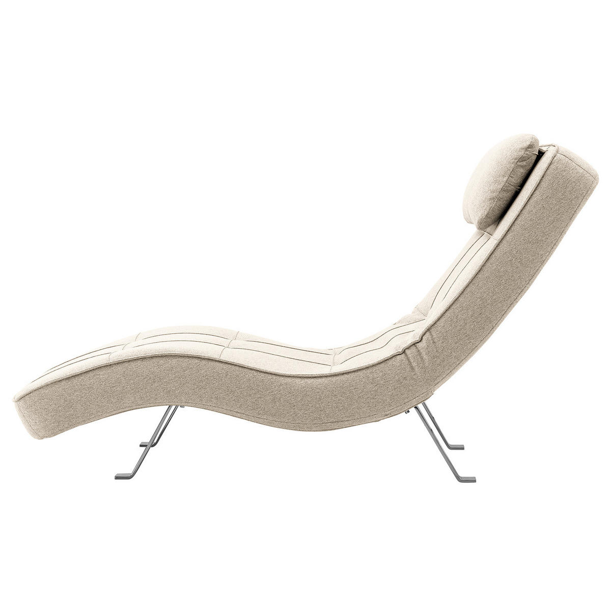 RELAXLIEGE - Chromfarben/Beige, Textil/Metall (70/80/170cm) - home24