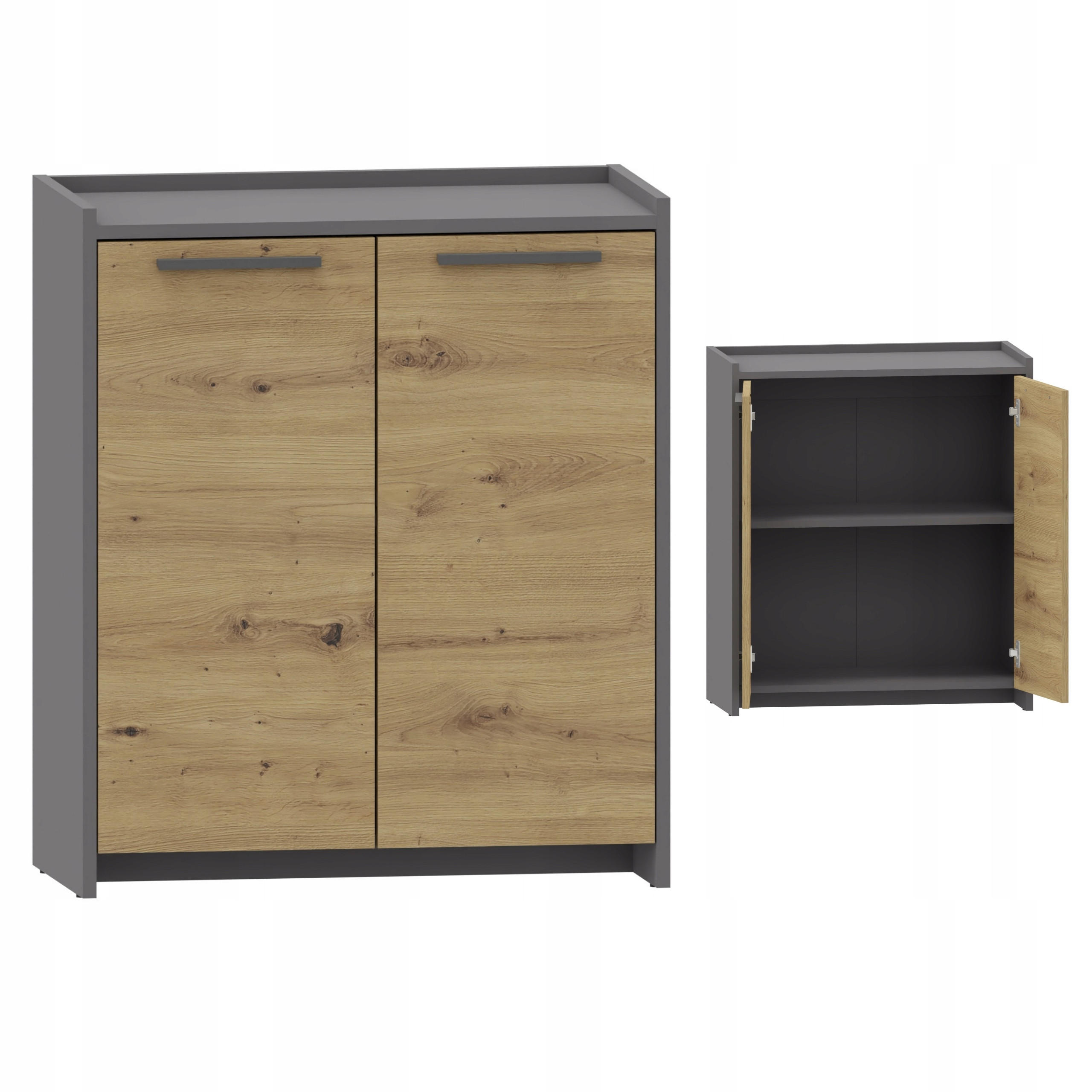KOMMODE ALTIVO COM 70 2D Anthrazit-Artisan Eiche 68,8/35,9/80,6 cm - Anthrazit/Eiche Artisan, Holzwerkstoff (68.8/80.6/35.9cm) - Matkam Möbel