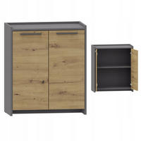 KOMMODE ALTIVO COM 70 2D Anthrazit-Artisan Eiche 68,8/35,9/80,6 cm - Anthrazit/Eiche Artisan, Holzwerkstoff (68.8/80.6/35.9cm) - Matkam Möbel