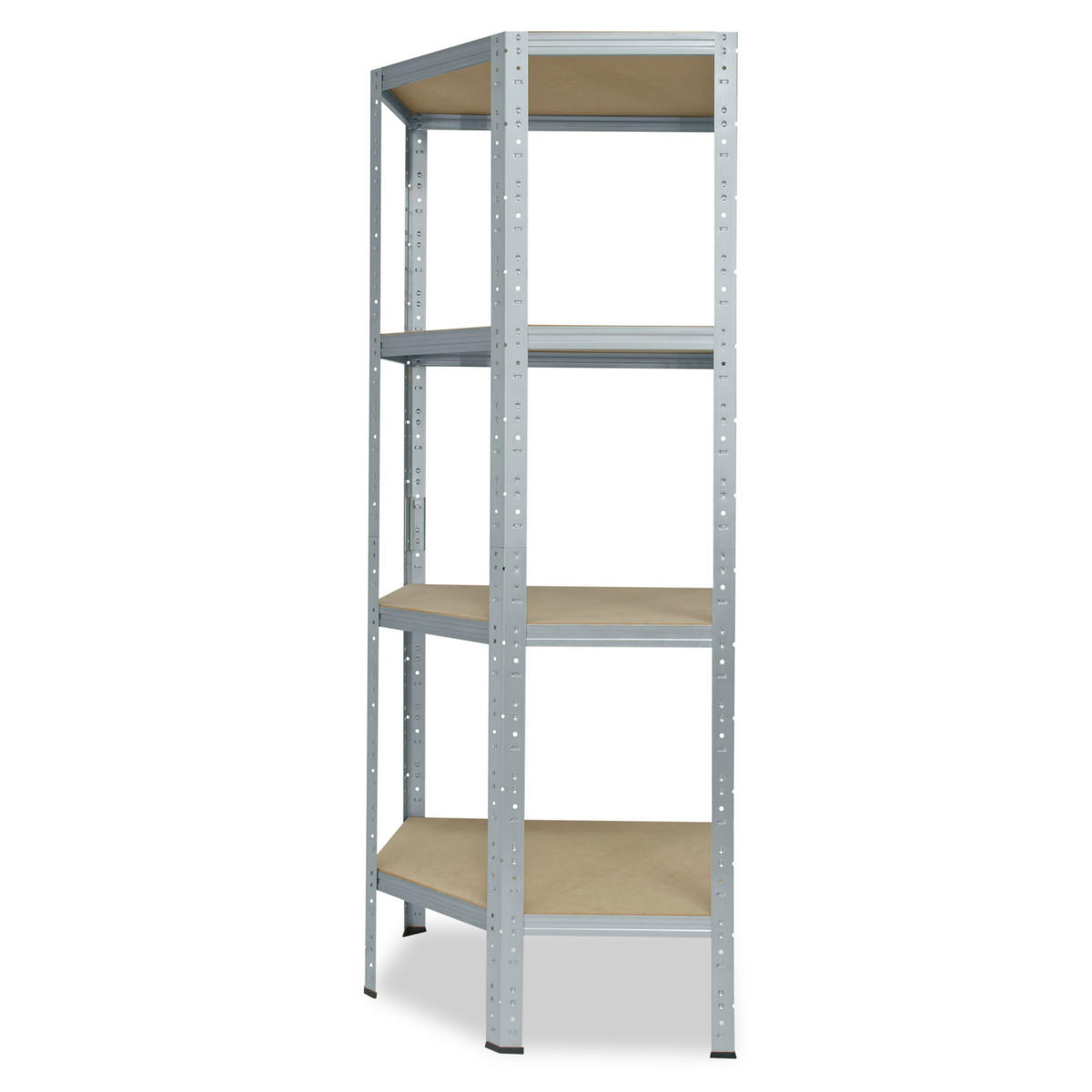 ECKREGAL HOME 155x80x50 cm in verzinkt mit 4 Böden und 175 kg Traglast pro Boden - Silberfarben, Metall (80/155/50cm) - shelfplaza