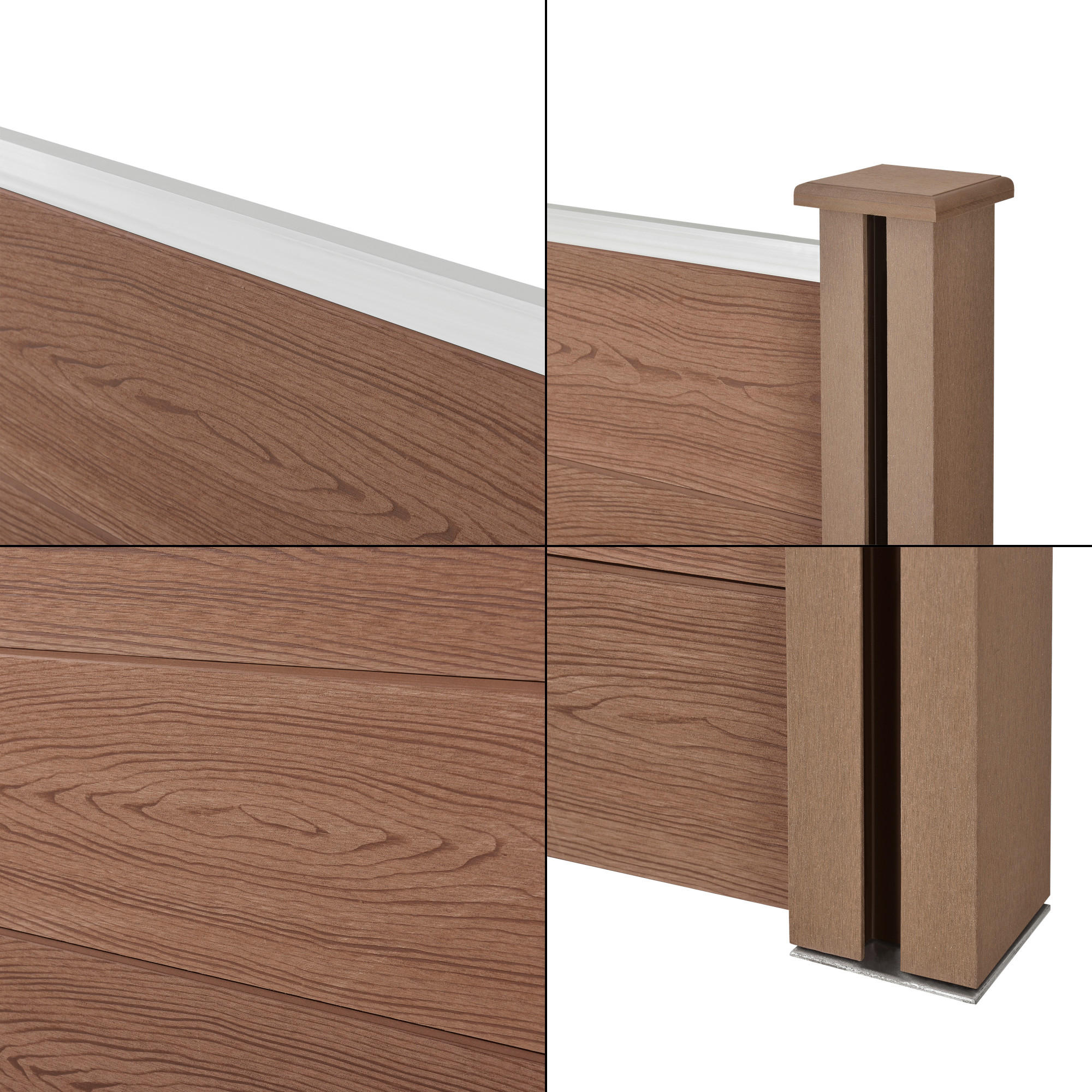 Thumbnail - Neu.holz Gartenzaun, Braun, Kunststoff, 973x183 cm, Sonnen- & Sichtschutz, Sichtschutz Garten