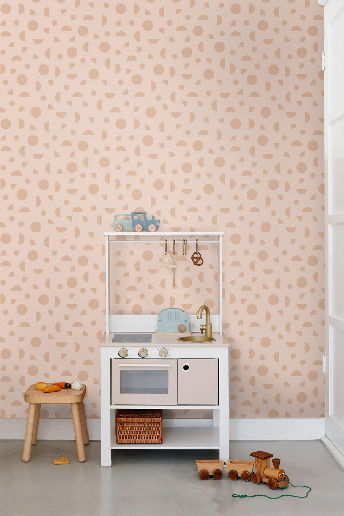 TAPETE grafisches Motiv 50 x 900 cm - Pink, Papier (50/0.1cm) - ESTAhome