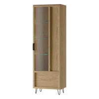 STANDVITRINE Limbo Eiche Artisan 65 / 42 / 200cm - Eiche Artisan/Braun, Holz/Metall (65/200/42cm) - Feldmann-Wohnen
