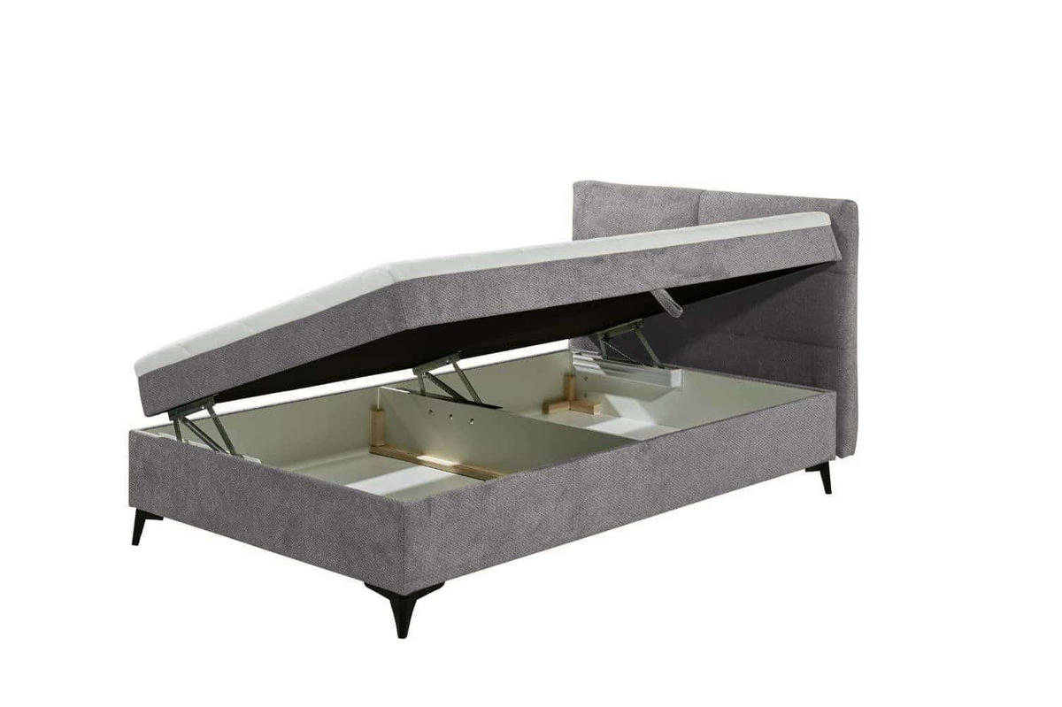 BOXBETT 120x200 inkl. Topper und Bettkasten - Silberfarben/Schwarz, Holz/Holzwerkstoff (120/200cm) - ed exciting design