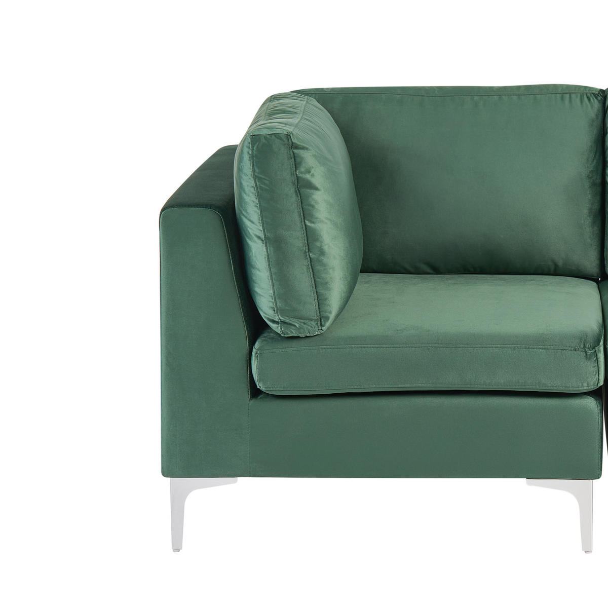 MODULÁRNÍ POHOVKA 2-místná Zelená Sametová látka Evja - zelená barva, textil (170/84/85cm) - Beliani