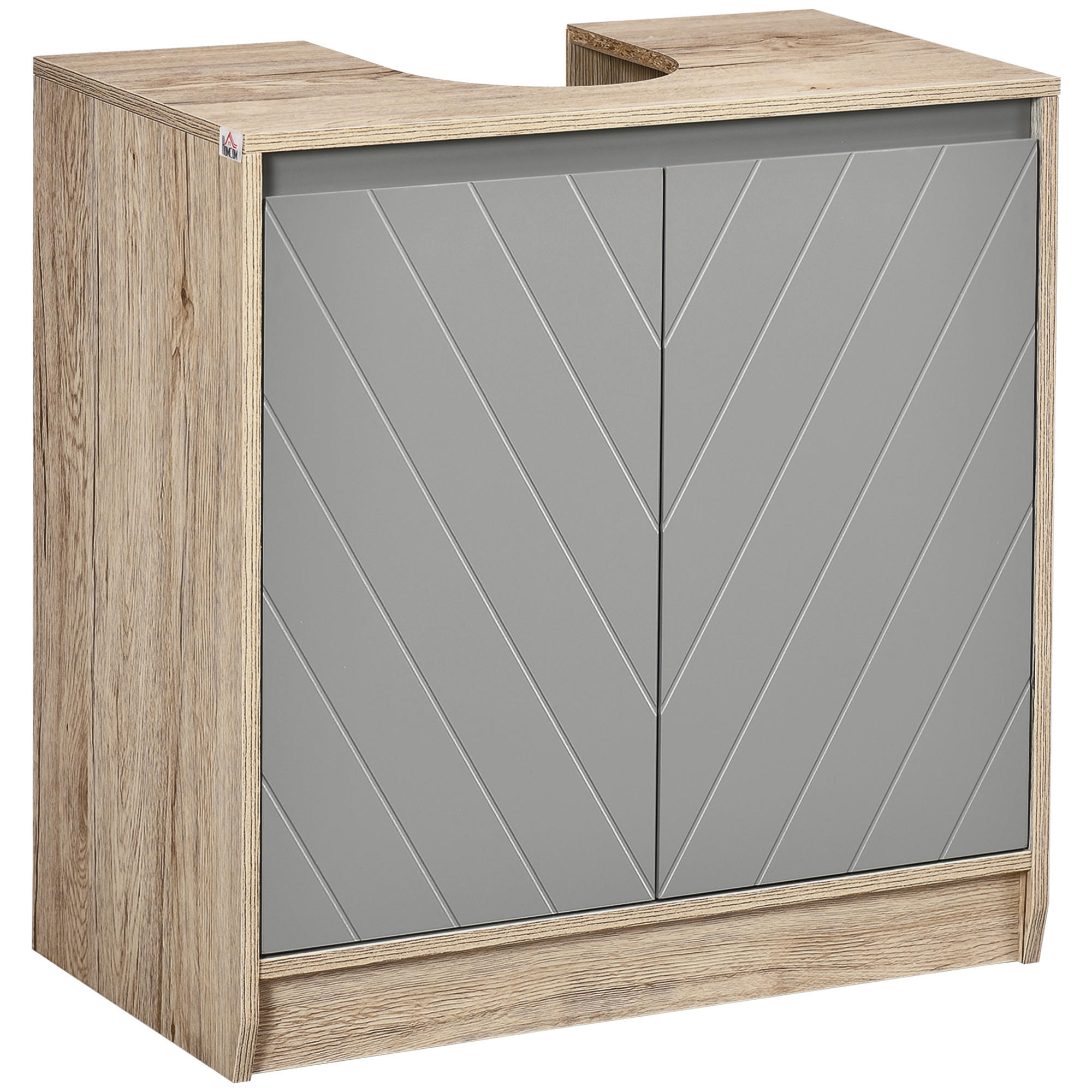 BADEZIMMER Unterschrank für Waschbecken 60/30/59,8 cm hellgraue - Grau, Kunststoff (60/59.8/30cm)
