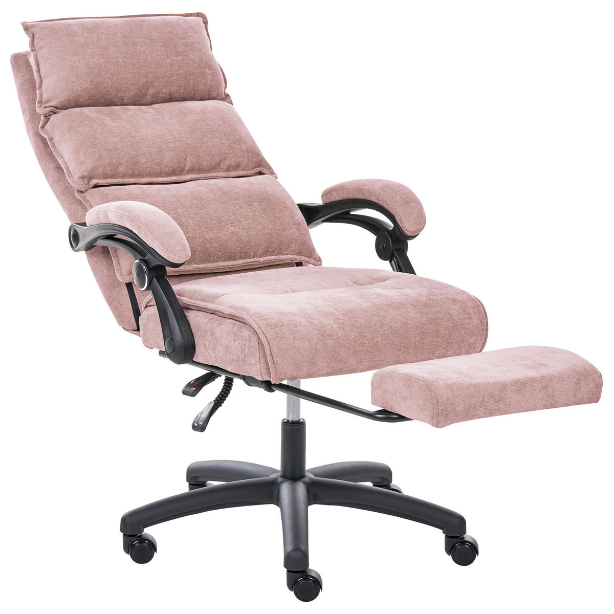CHEFSESSEL Chenillegewebe Pastellrosa Eaton - Pink, Textil (50/114/66cm) - Beliani