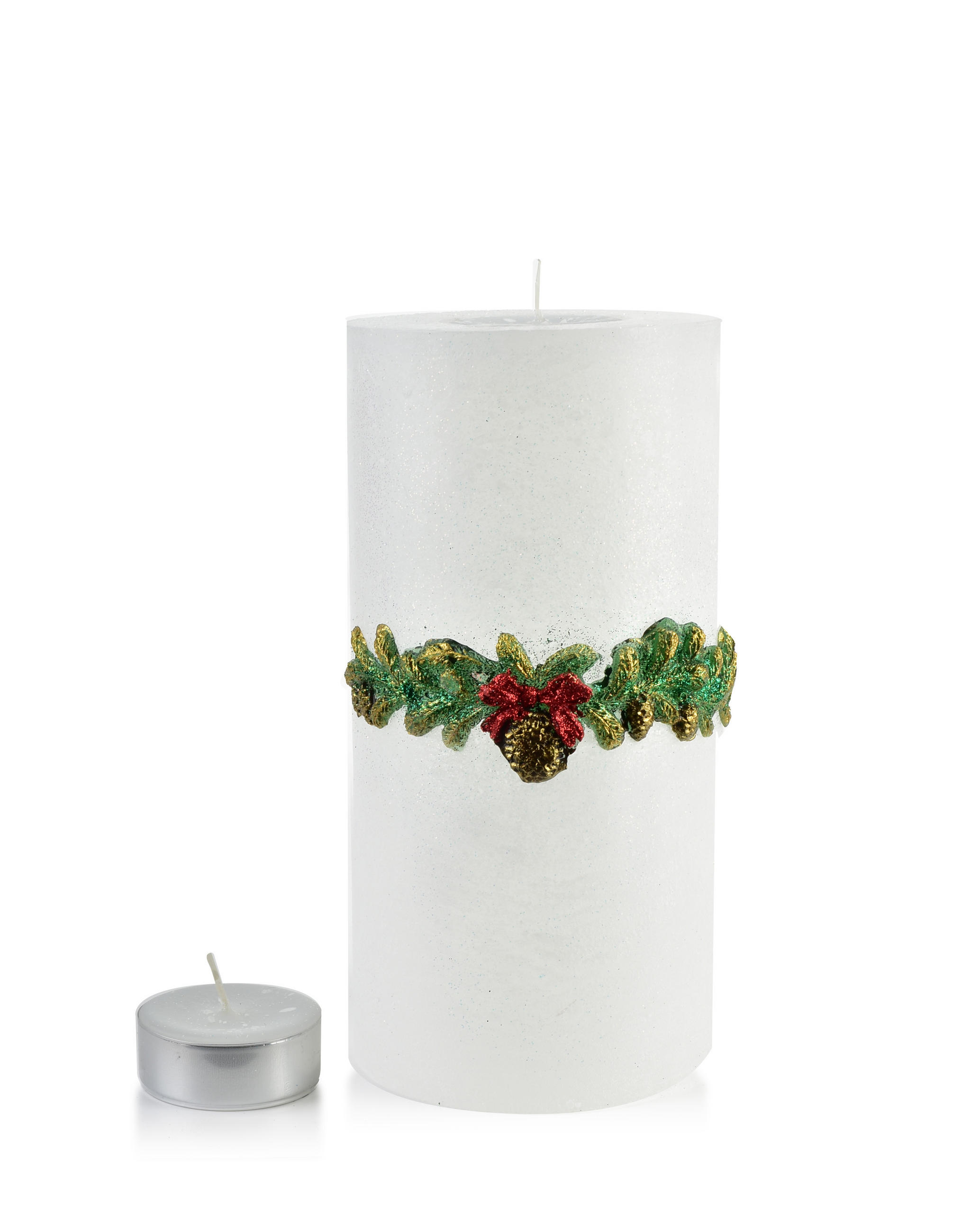 TEELICHTHALTER Wianek Weiß 24/12/24 cm Naturmaterial - Weiß, Naturmaterialien (24cm) - Mondex