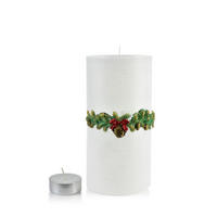 TEELICHTHALTER Wianek Weiß 24/12/24 cm Naturmaterial - Weiß, Naturmaterialien (24cm) - Mondex