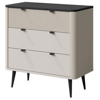 KOMMODE Marly Kaschmir / Graustein 90 / 40 / 82cm - Kaschmir/Beige, Holz/Holzwerkstoff (90/82/40cm) - Feldmann-Wohnen