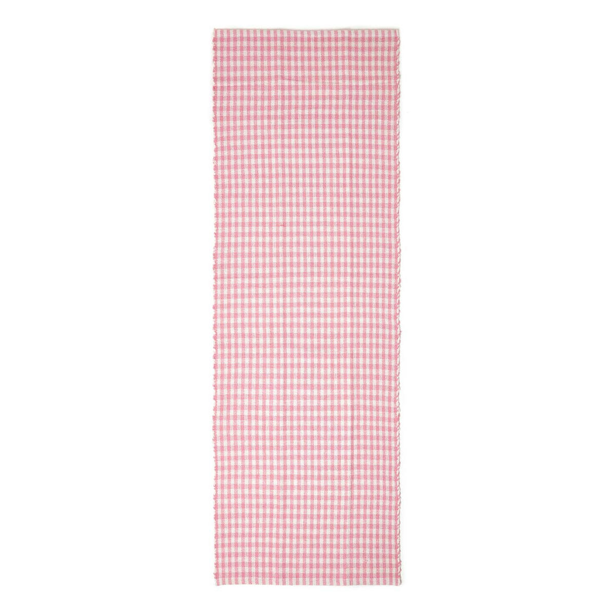 TEPPICHLÄUFER Vichy-Karo Baumwolle 66/200 cm - Rosa, Textil (66/200cm) - Homescapes
