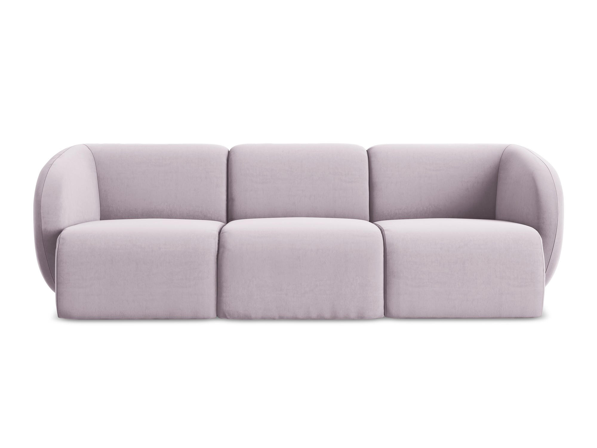 3-SITZER SOFA Samt Stoff Violett - Flieder/Schwarz, Holzwerkstoff/Kunststoff (244/75/94cm) - Makamii