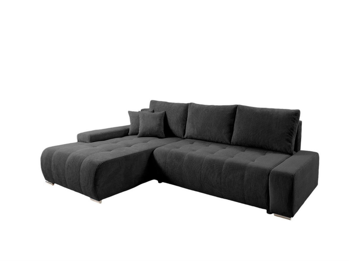 ECKSOFA Vogar In Poso - Dunkelgrau, Holzwerkstoff/Textil (265/185cm) - Fun Möbel