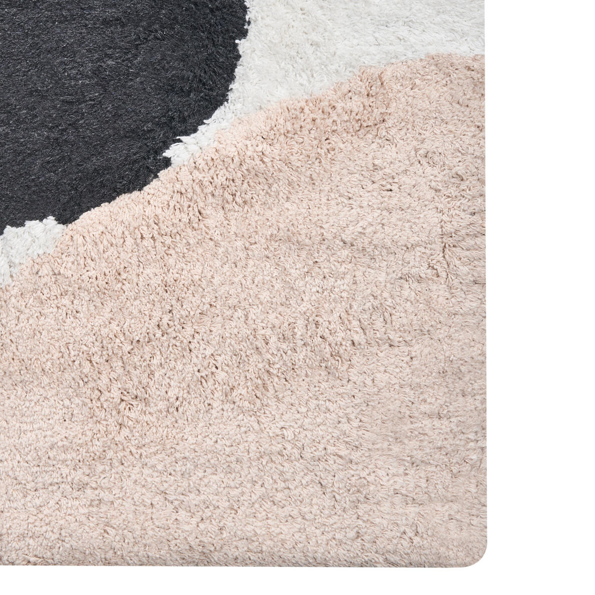 KOUPELNOVÁ PŘEDLOŽKA Béžová 60/90 cm Bavlna Sanoli - bílá/černá, textil (60/90cm) - Beliani