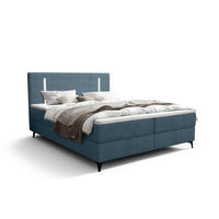 BOXBETT ONO mit Matratze H3, Bonell und Topper 140x200 CURIO 74 - Blau, Textil (140/200cm) - Bedante