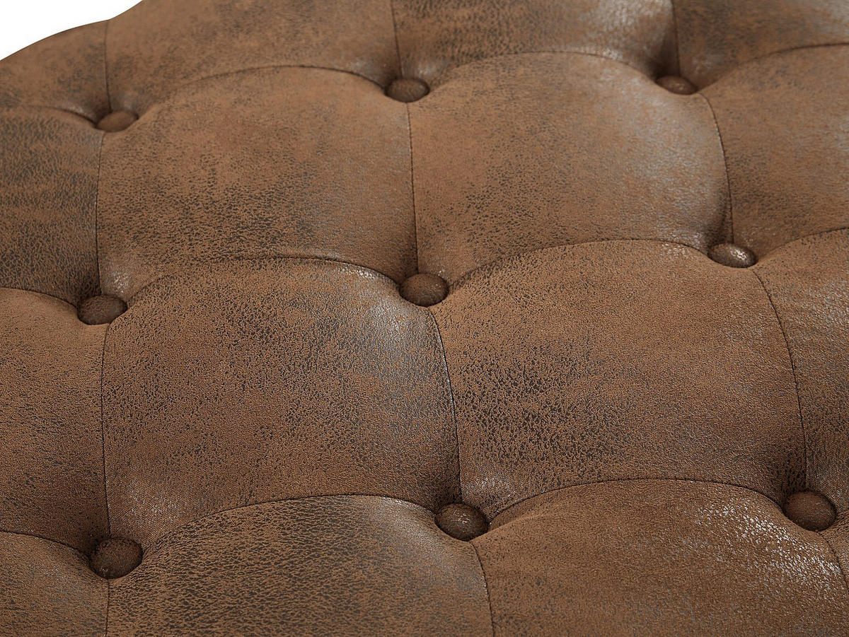 SITZHOCKER - 1 -Sitzer - Microfaser - braun - EDWINA - Braun, Textil (103/44/62cm) - Vente-Unique