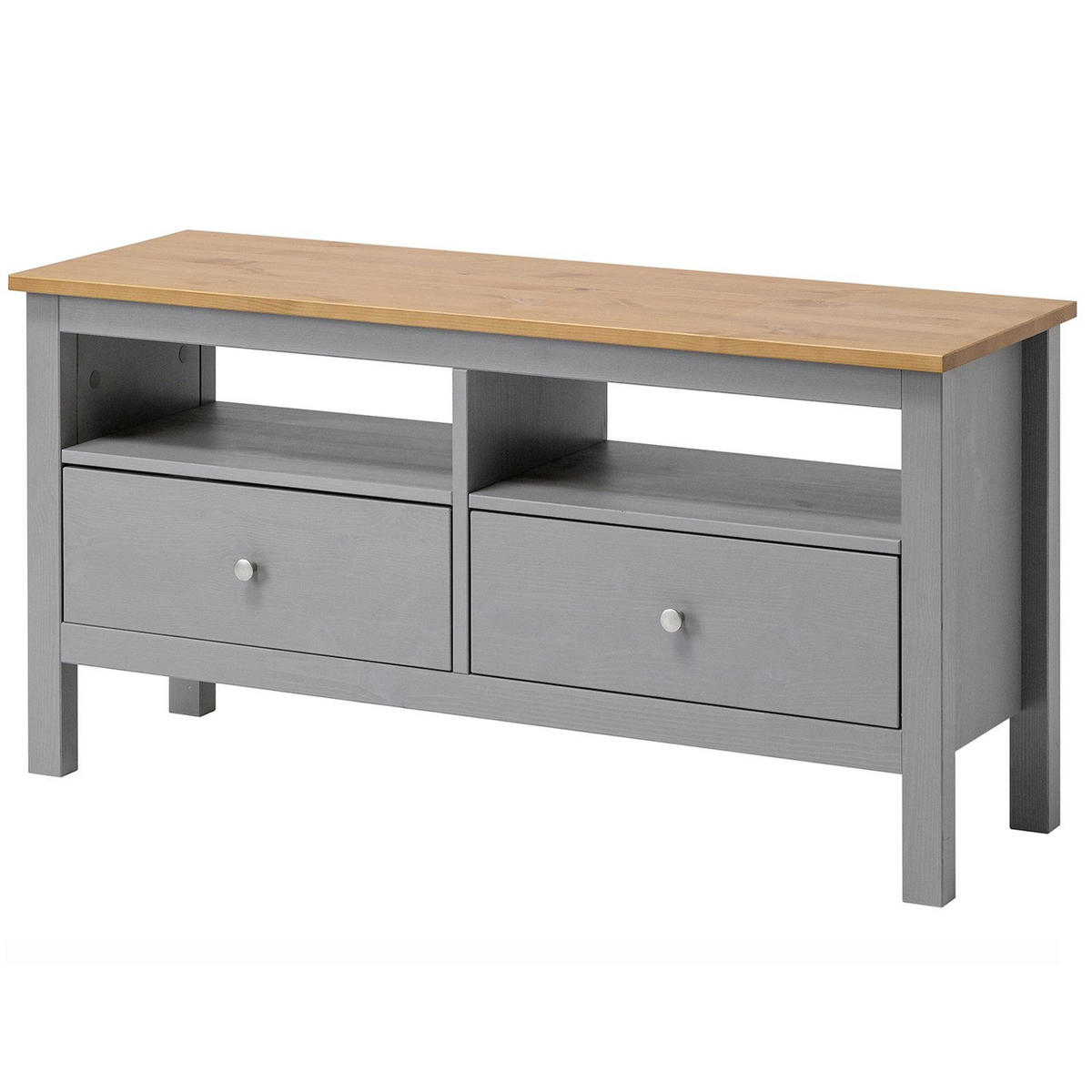 KOMMODE Massivholz 37/110/55 cm - Grau, Holz (110/55/37cm) - hagge home