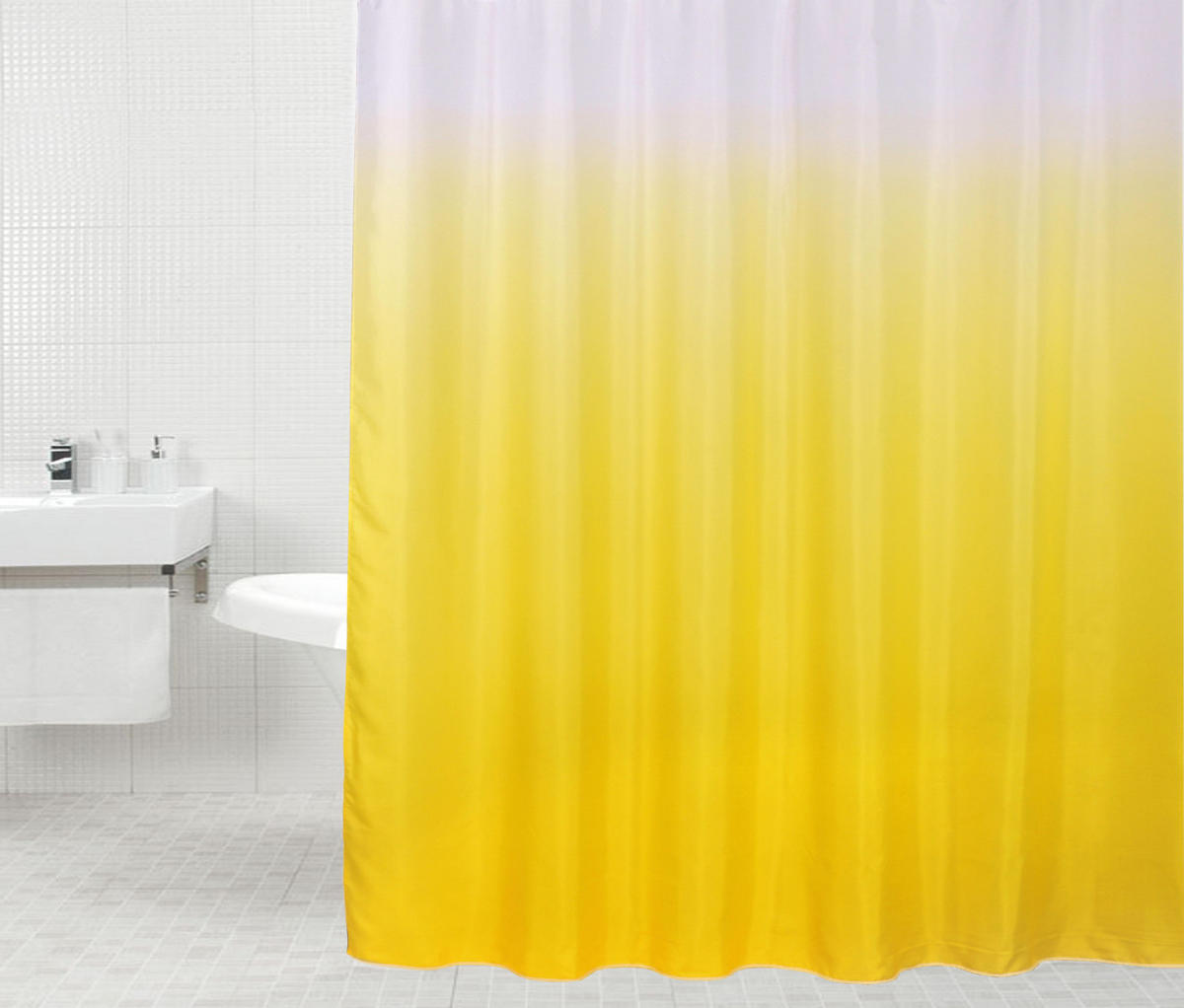 DUSCHVORHANG Magic Gelb 180 x 200 cm - Gelb, Textil (180/200cm) - Sanilo