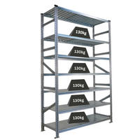 FACHBODENREGAL Proximo Stecksystem 250x150x60cm 7 Ebenen Beidseitig nutzbar Verzinkt - Silberfarben, Metall (150/250/60cm) - PROREGAL