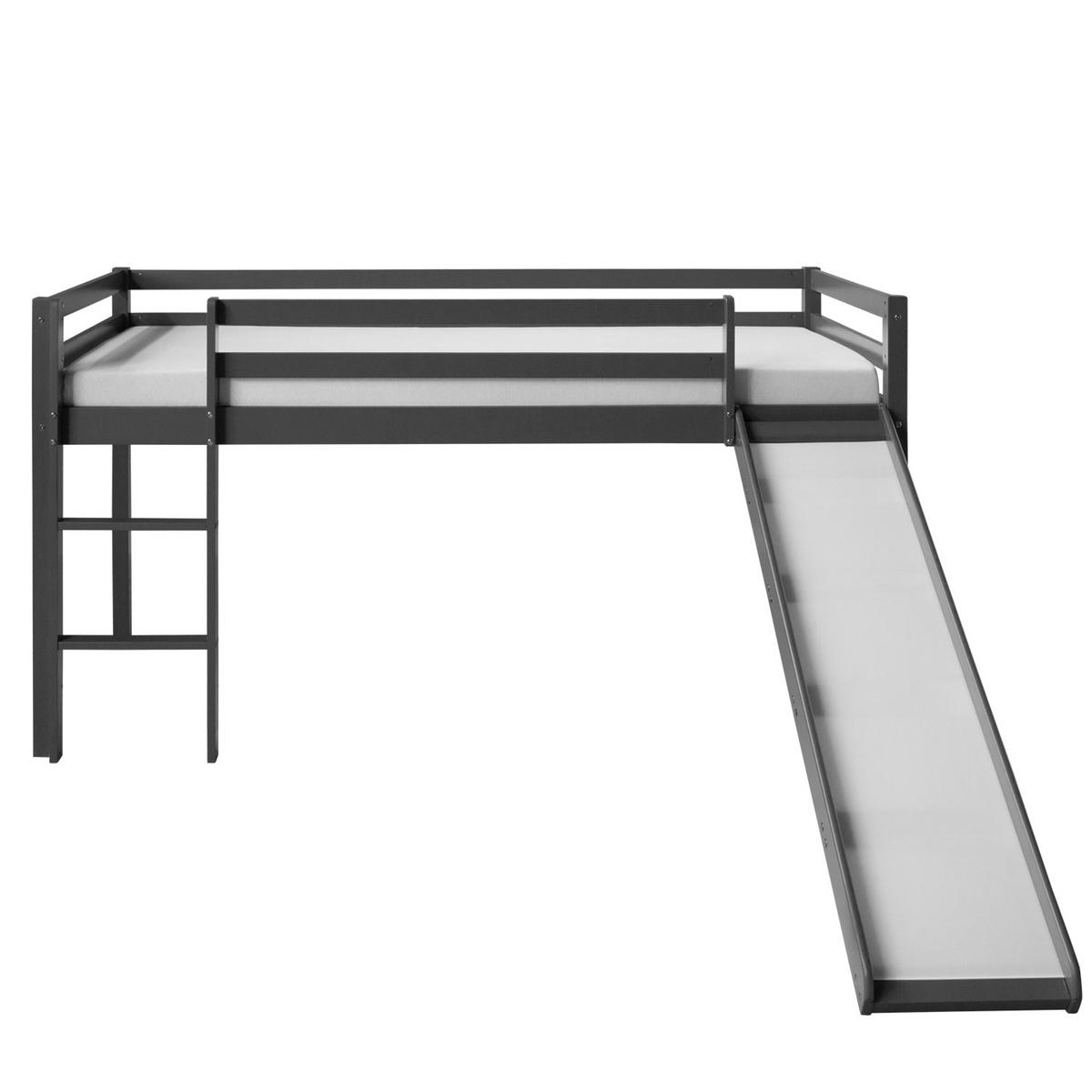 HOCHBETT mit Rutsche 90/200 cm Grau - Grau, Holz - Homestyle4u