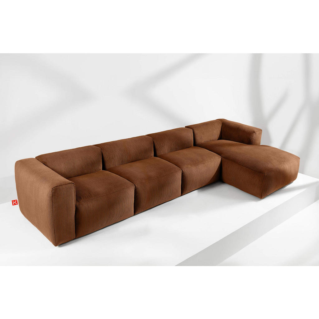 Thumbnail - Konsimo® Eckmodulsofa-Rechts, Orange, Textil, Eckteil,Freiform, 377x180 cm, Wohnzimmer, Sofas & Couches, Wohnlandschafte...