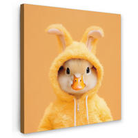 LEINWANDBILD Osterhase - Kostüm - Ente Deko Groß 90x90 cm - Gelb, Textil (90/90cm) - MuchoWow