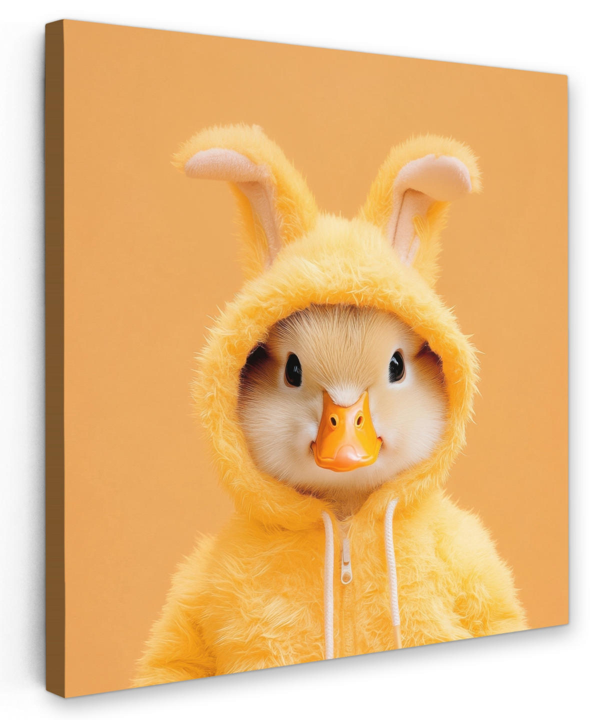 LEINWANDBILD Osterhase - Kostüm - Ente Deko Groß 90x90 cm - Gelb, Textil (90/90cm) - MuchoWow