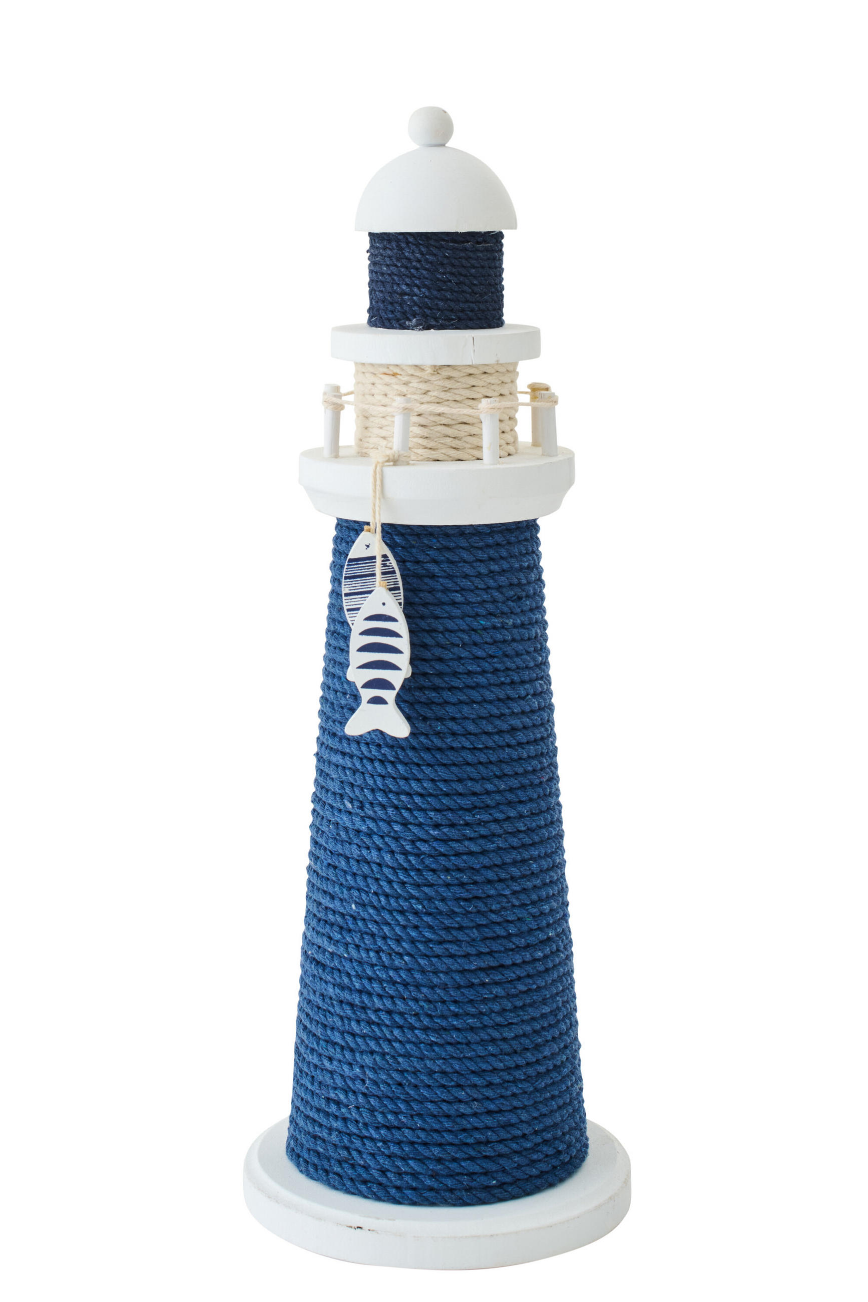 DEKOOBJEKT LEUCHTTURM - Blau, Holz (14/40/14cm) - J-Line