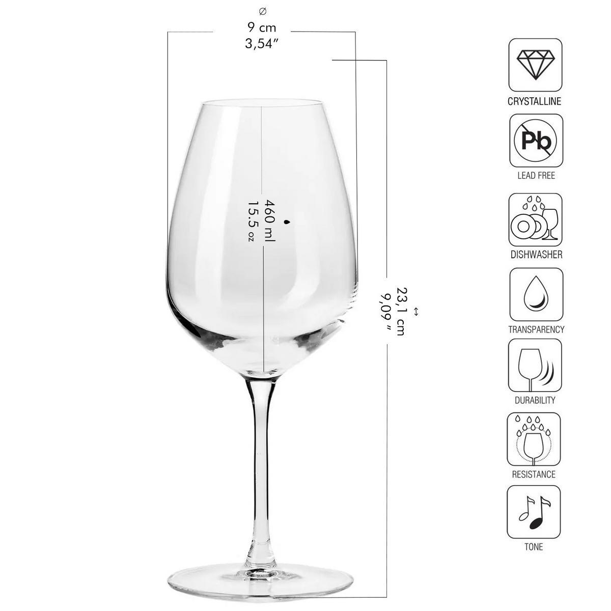 WEINGLÄSER, 2er-Set, 460 ml - Transparent, Glas (0.46L) - Krosno Glass