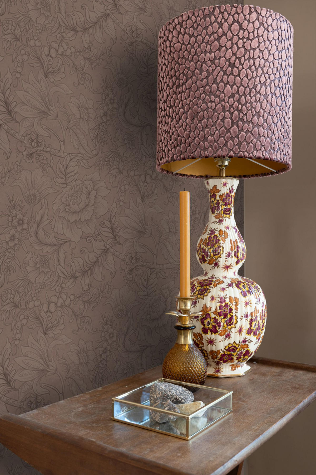 TAPETE Blumenmuster 50 x 900 cm - Braun, Papier (50/900cm) - ESTAhome