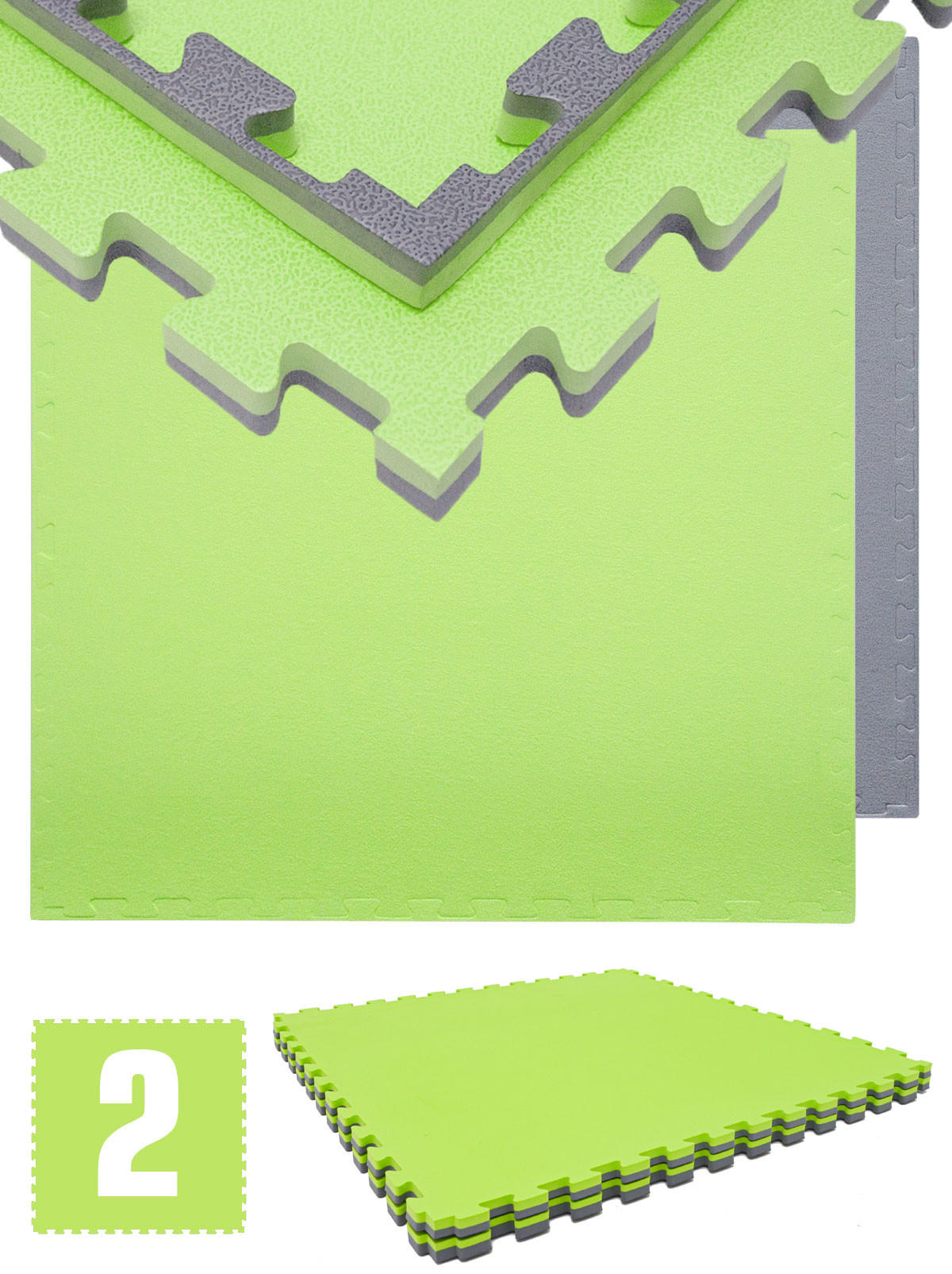 BODENSCHUTZMATTE 90x90x2 cm, Grün, 2er Set - Grün, Kunststoff (90/90/2cm) - eyepower