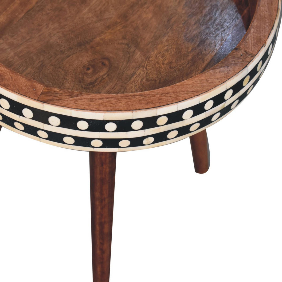 MAJHNA STRANSKA MIZICA z vzorcem v zaključku Honey Caramel - hnedá, drevo (40/40/40cm) - Artisan Furniture