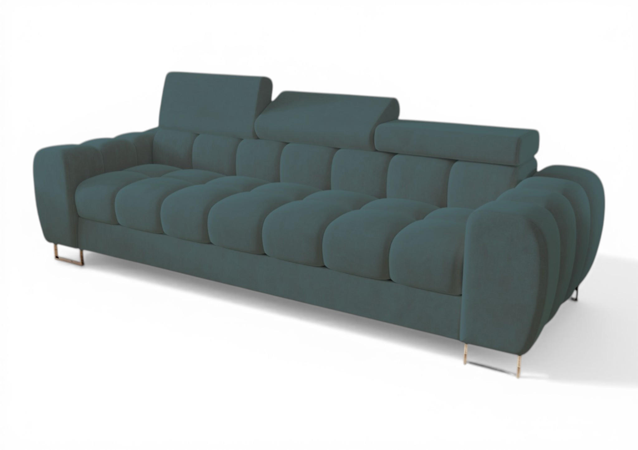 SOFA 3-sitzer Bastien In Stoff Terra - Grün, Holzwerkstoff/Textil (265/95/97cm) - Fun Möbel
