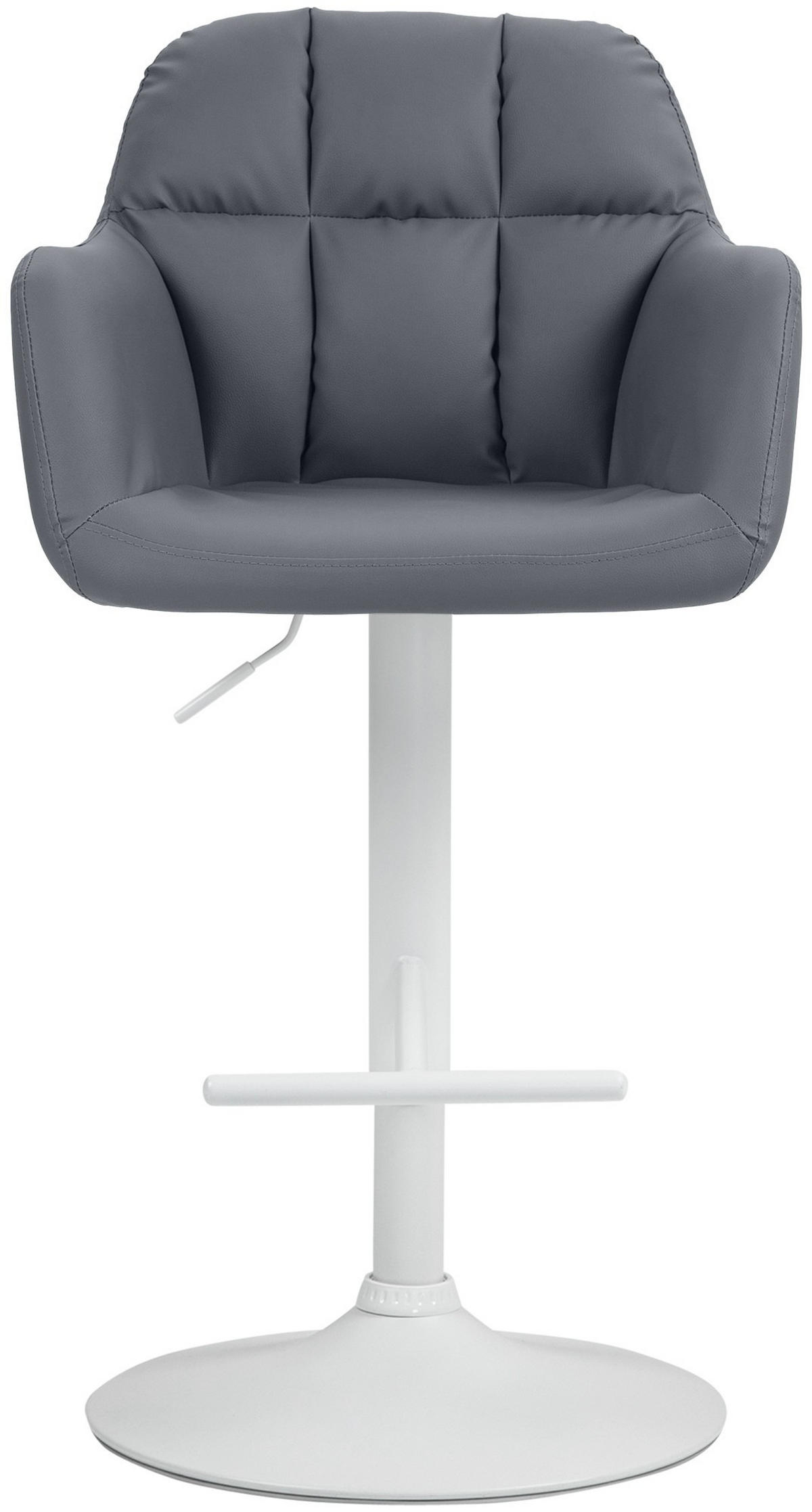 BARHOCKER Natoma Kunstleder 97-118x57x59 cm grau - Grau, Leder (57/97/59cm) - furnicato
